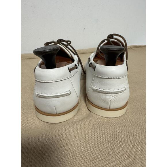 Bottega Veneta Boat Shoes Mens Size 8.5 White Intrecciato Leather Made in Italy main image 11